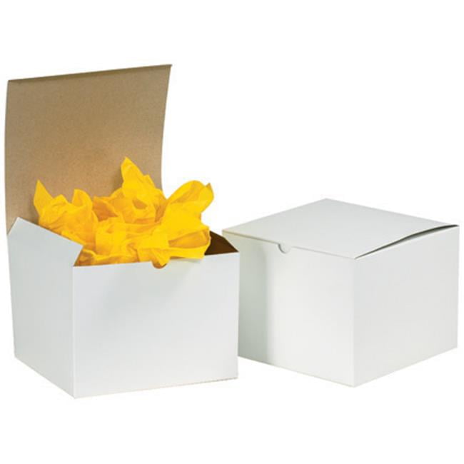 10PCS White Cardboard Gift Boxes with lids6x6x6 Inch 