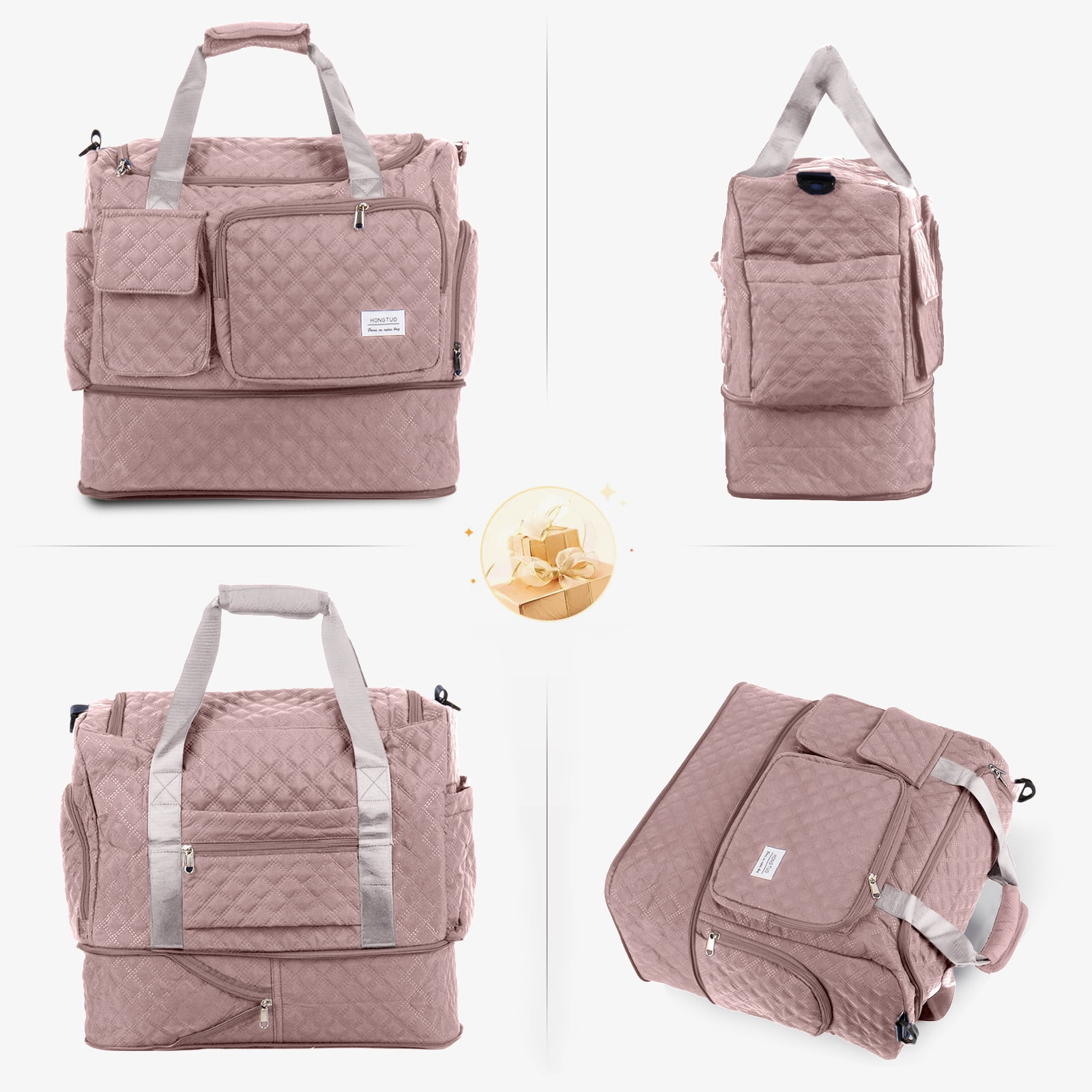 Gynky Travel Duffle Bag Weekender Bags for Women with Shoe Compartment Carry on Overnight Bag with Toiletry Bag Hospital Bag for Labor and Delivery Weekender Overnight Bag for Trave Sport Hospital
