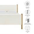 thumbnail image 4 of Platform Bed Frame, Queen, Off-White, Fabric, Hotel Bedroom, Modern Contemporary, HB38195, 4 of 9