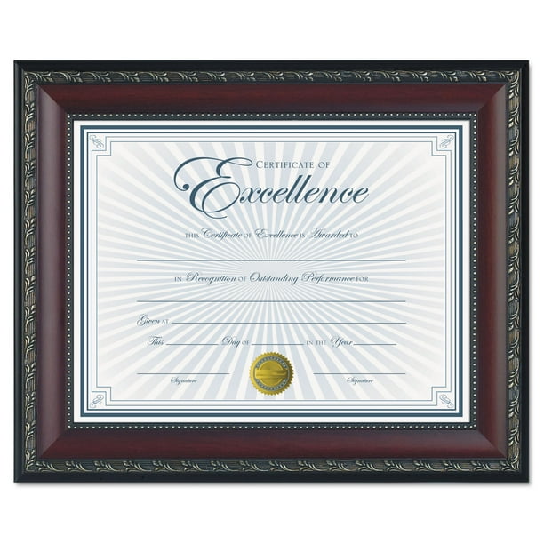 DAX World Class Document Frame w/Certificate, Walnut, 8 1/2 x 11