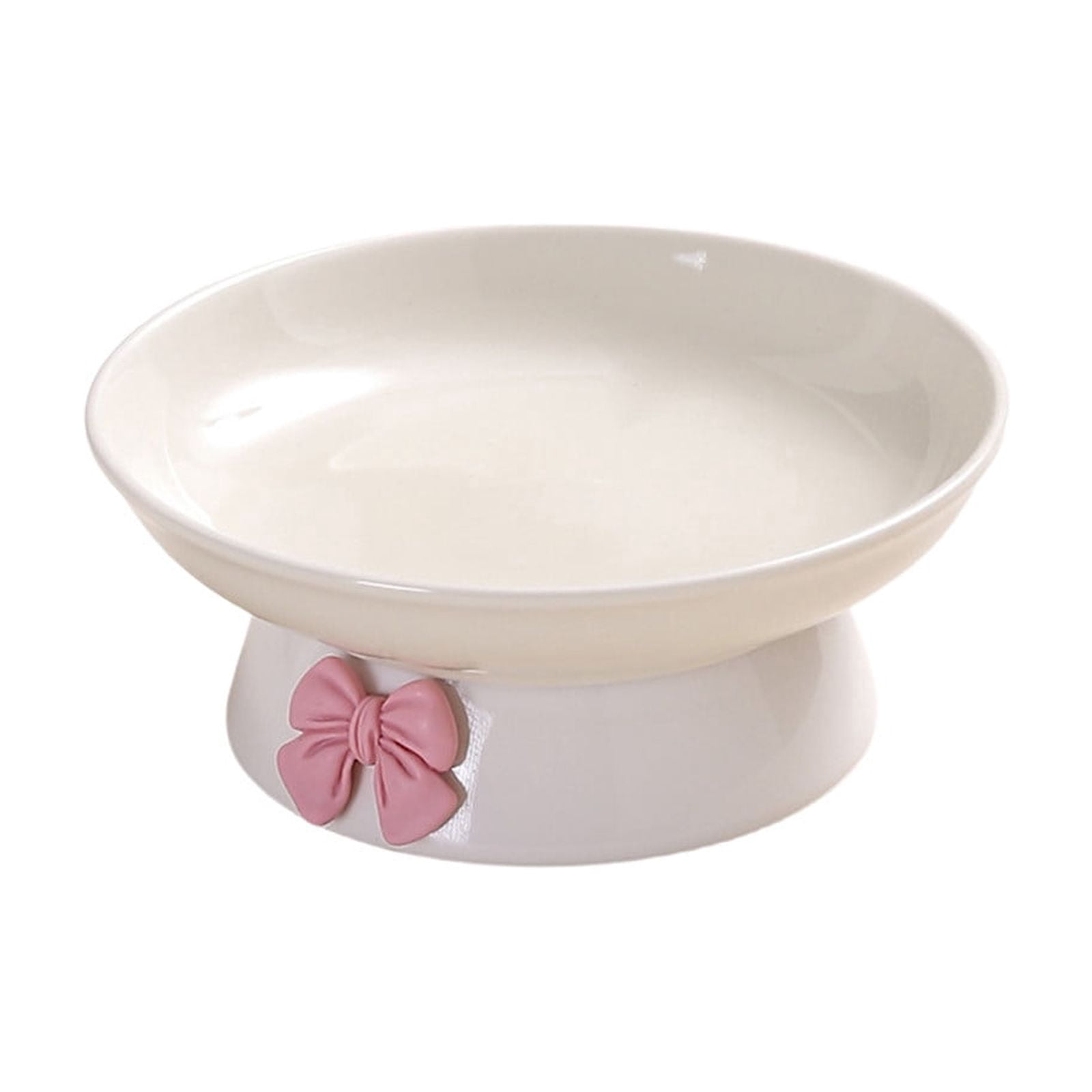 PONPRNGY Ceramic Bowls, Elevated cat Bowl, Anti-Vomiting, Whisker Friendly Raised Bowl, Easy to Clean, Non-Slip, Suitable for Small s