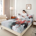 thumbnail image 3 of Manfei Chic Abstract Ombre Bed Sheets, Red Retro Artwork King Sheets, Teens Kids Adult Man Sheet Set, Lightweight Room Decor, 4pcs, 3 of 6