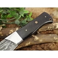 thumbnail image 4 of 15" Long Eagle Kukri Knife, 10" hand forged Damascus steel tang blade, Natural Bull horn scale with steel bolster, comes with Cow hide Leather sheath, 4 of 7