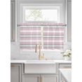 thumbnail image 2 of Pink Grey Stripe Half Window Curtains 24 Inches Long, Farmhouse Modern Art Striped Window Treatment Curtain Drapes, Short Curtains Tiers for Kitchen Over Sink, 27.5"x24", 2 Panels, 2 of 7