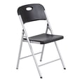 thumbnail image 1 of silla plegable negra estructura de metal, 1 of 4