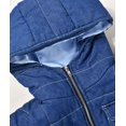 thumbnail image 3 of HLSOHJP Women's Denim Puffer Vest Top Sleeveless Hooded Camo Print Side Lace Up Hollow Out Quilted Waistcoat Jacket, 3 of 6