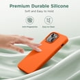 thumbnail image 4 of Designed for iPhone 15 Plus Case, Silicone Ultra Slim Shockproof Protective Phone Case with [Soft Anti-Scratch Microfiber Lining], 6.7 inch, Neon Orange, 4 of 11