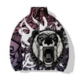 thumbnail image 5 of Ropa de invierno cálida de algodón para hombre Chaquetas con estampado gráfico de tigre y lobo feroz Ropa holgada de algodón para hombre Abrigos para hombre Parka, 5 of 5