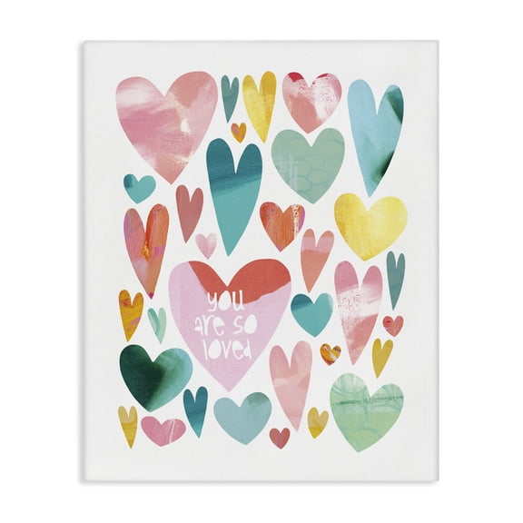 Stupell Industries Contemporary You are So Loved Hearts Canvas Art, 16 x 20, by Jennifer McCully