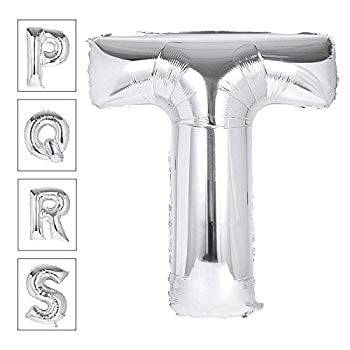 40 Inch Jumbo Silver Alphabet T Balloon Giant Prom ...