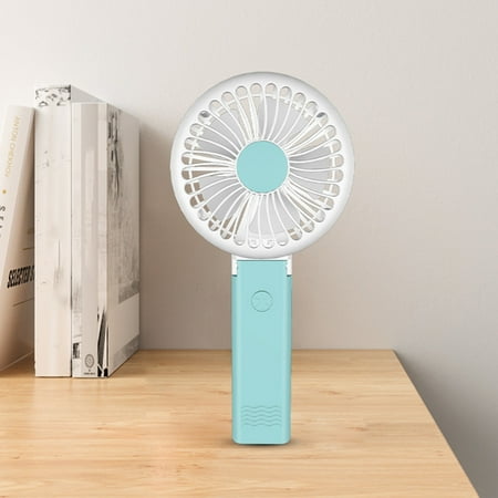 

Tiitstoy Desktop Fan Rechargeable Mini Fold Change Angle Foldable Standing Fan Outdoor Carry On Fan Handheld Small Cool Fan USB Charging Model Blue