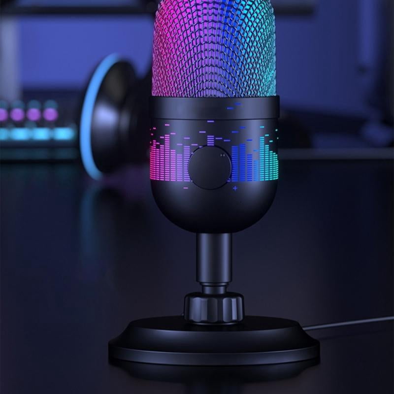 lanema LED Lighting USB Microphone for Gaming and Streaming Compatible for PC Computer Gaming Consoles Computers Accessories