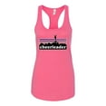 thumbnail image 2 of Wild Bobby Cheerleader Silhouette Girl Sports Women Racerback Tank Top, Hot Pink, Medium, 2 of 5