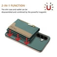thumbnail image 2 of Dteck Magnetic Case for Samsung Galaxy S22 5G,  2 in 1 Wallet Case Detachable Card Holder, Compatible with MagSafe, Slim PU Leather RFID Blocking Credit Slots Zipper Pocket,Green, 2 of 7