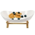 thumbnail image 2 of Snack Tray Dessert Display Holder Wooden Candy Dish Snacks Serving Bowl Decoration for Home Household Plastic White, 2 of 6