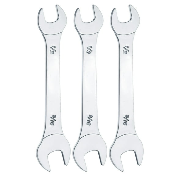 Uxcell 3pcs Double Open End Thin Wrench 1/2" × 9/16" SAE U-Shaped Spanner