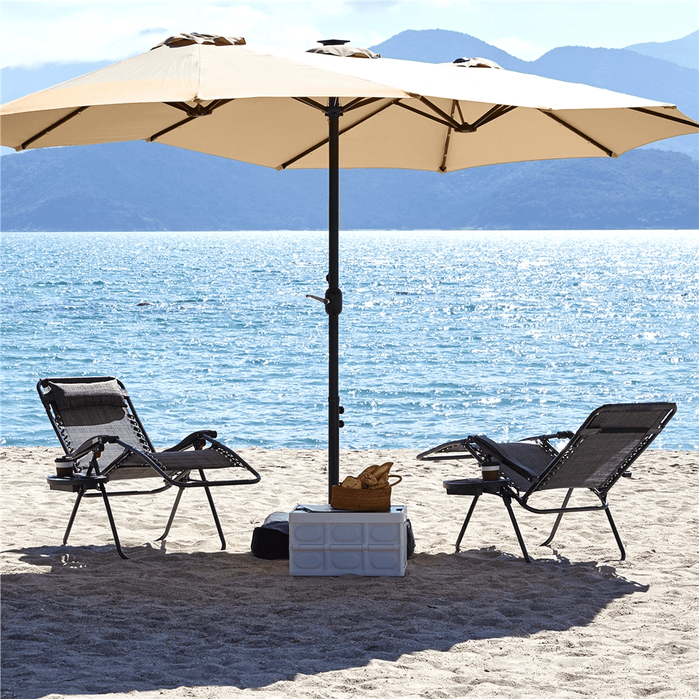 Renwick 26in Outdoor Zero Gravity Recliners with Cupholder, Set of 2, Gray