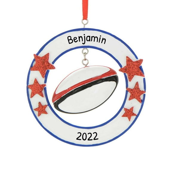 Ornaments by Elves Personalized Rugby Ornament 2024 - Rugby Sports Ornaments for Christmas Tree