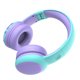 thumbnail image 3 of Auriculares para niños Bluetooth 5.0 Dibujos animados 3.5mm Auriculares para niños Auriculares portátiles plegables, Morado Inevent EL000905-03B, 3 of 7