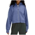 thumbnail image 3 of MeetoTime Women's Zip Up Hooded Sweatshirt Fall Fleece Long Sleeve Hoodie Basic Jacket with Pockets, 3 of 5