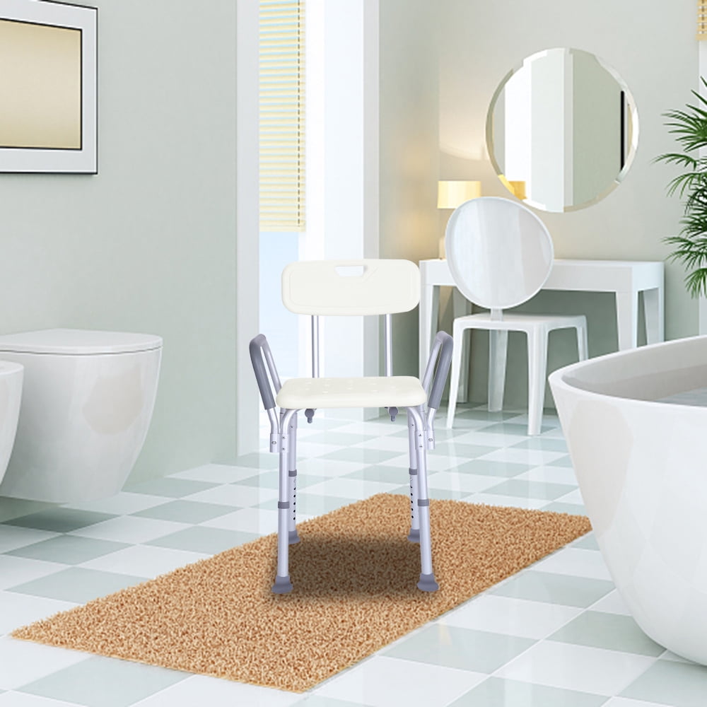 Zimtown Shower Chair with Arms, Heavy Duty Shower Seat Shower Stool for Handicap Elderly