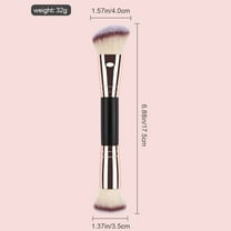 1 PCS Foundation Brush Contour Brush Dual Ended Make Up Brushes Round Angled Face Makeup Brushes for Blending Concealer Cream Blush Powder Blush Cream Highlighter Setting Powder
