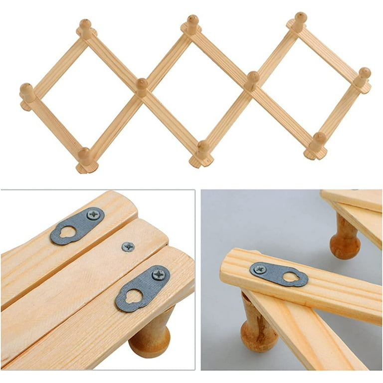 Trianu 2 Pcs Expandable Wooden Hanger Accordion Style Wood Wall