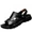 Black, variant on Men's Leather Flat Sandbeach Sandals Casual Slipper Shoes