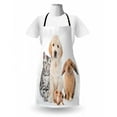 thumbnail image 3 of Dog and Cat Apron, Front Scene of a Bunny Piglet Cat and a Dog Staring, Unisex Kitchen Bib with Adjustable Neck for Cooking Gardening, Adult Size, Pale Peach Taupe, by Ambesonne, 3 of 4