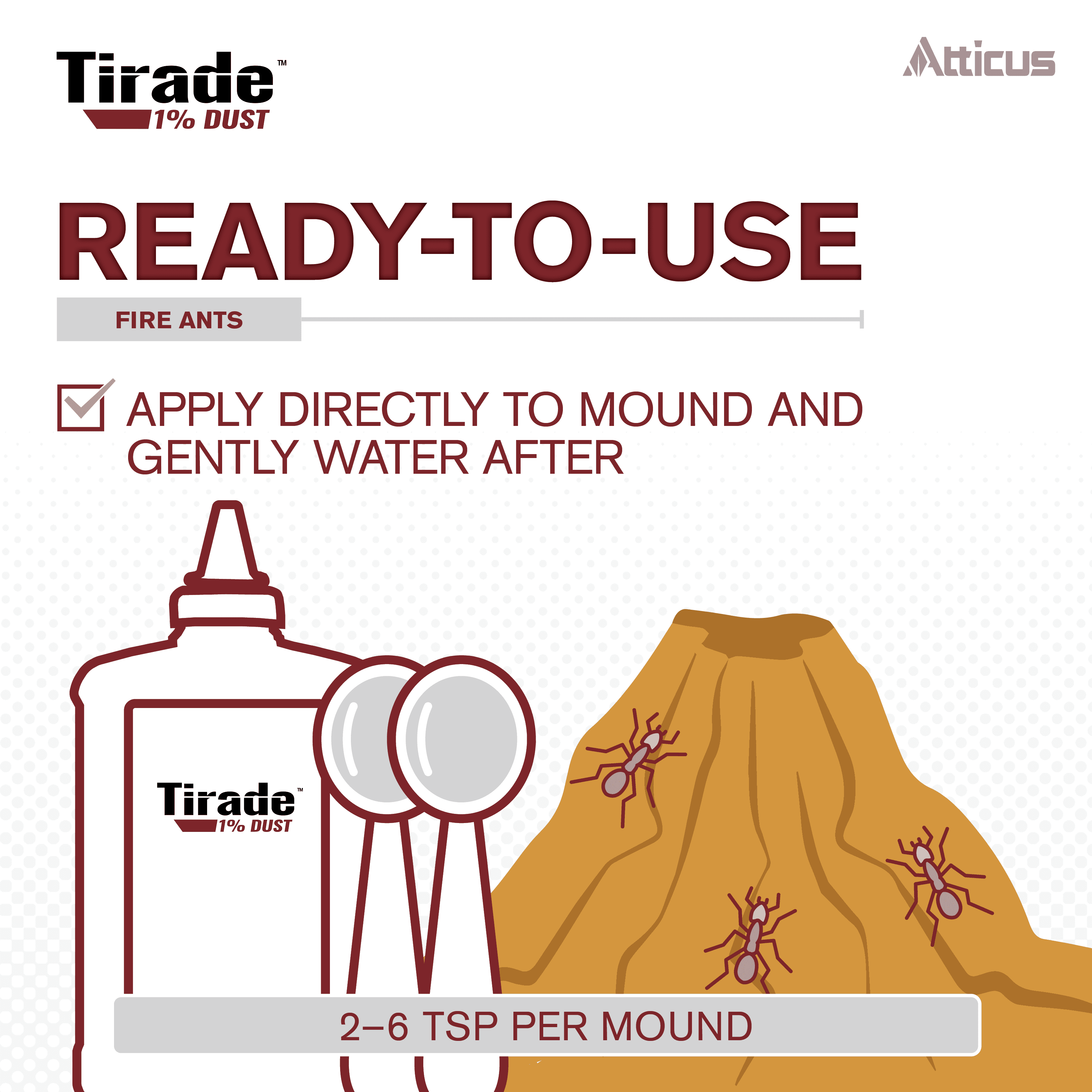 Tirade 1% Cyfluthrin Dust Insecticide (1.25 lb) - Ready-to-Use Insect Killer - Indoor and Outdoor Pest Control - by Atticus