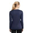 thumbnail image 2 of Sport-Tek Ladies Long Sleeve PosiCharge Competitor V Neck Tee-XS (True Navy), 2 of 6