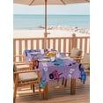 thumbnail image 2 of Outdoor Tablecloths with Umbrella Hole & Zipper, Cartoon Tractor Tablecloth Rectangle 60x84 Inch, Cute Beep Car Digger Shovel Truck Light Purple Waterproof Table Cloth, Patio/Pool Table Covers, 2 of 8