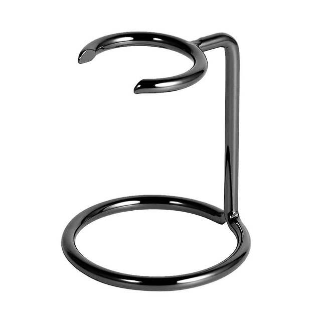 Soporte para brochas de afeitar de acero inoxidable, soporte para brochas de afeitar, altura de 2,8 pulgadas/7cm, soporte para brochas de afeitar que ahorra espacio, color negro