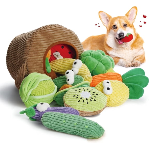Nocciola 15 Pack Grocery Bag Crinkle Dog Squeaky Toys, Small Dog Toys for Aggressive Chewers, Stuffed Dog Chew Toys for Small Medium Dogs, Durable and Interactive Puppy Toys, Dog Birthday Gifts