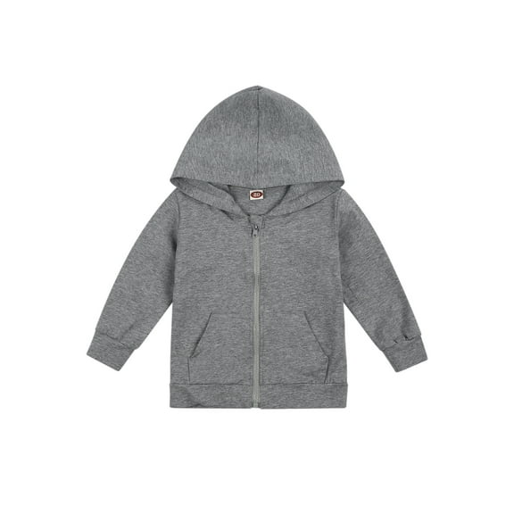 Kids' Hooded Sweatshirt Full Zip Casual Hoodies Jacket with Pockets Toddler Boys Girls Basic Outerwear 0-6T