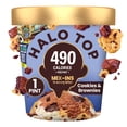 thumbnail image 3 of Halo Top Cookies & Chocolate Brownies Light Ice Cream, Lower Calorie Frozen Dessert Pint, 16 fl oz, 3 of 17