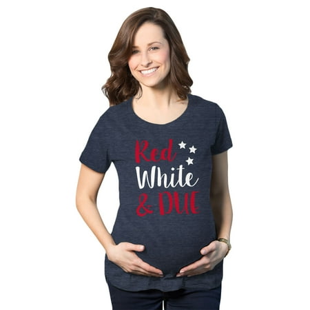 Maternity Red White and Due Pregnancy T Shirt Cute 4th Of July Baby Tee for Baby Bump Maternity Red White and Due Pregnancy T Shirt Cute 4th Of July Baby Tee for Baby Bump