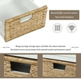 thumbnail image 3 of MODERNLUXE 42" Rustic Storage Shoe Bench, Wood Bench with 3 Drawers and 3 Rattan Baskets for Living Room, Entryway, White, 3 of 8