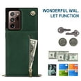 thumbnail image 2 of Dteck Flip Leather Wallet Case for Samsung Galaxy Note20 Ultra, Crossbody Wallet Case with Credit Card Holder Zipper Pocket Lanyard Shoulder Strap,Kickstand Phone Cover for Samsung Note20 Ultra,Green, 2 of 9