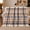 Blue Rust Plaid, variant on Classic Tartan Plaid Autumn Hearth, Festive autumn celebration Scene, Warm Flannel Blanket for Living Room and Reading Nook, Art Lovers autumn celebration Gift, Festive Home Decor