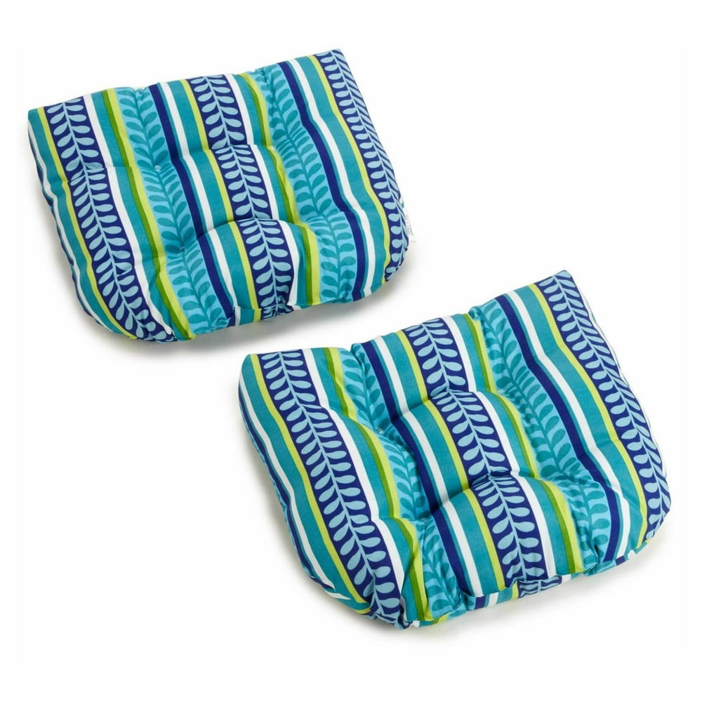 Blazing Needles Reo Striped UShaped Outdoor Chair Cushion Set of 2