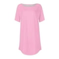 thumbnail image 4 of Tittly T Shirts for Women Graphic Tees Women's Pure Color Fashionable Casual Round Neck Short Sleeve Top Tshirts Shirts Womens Tops Pink XL, 4 of 5