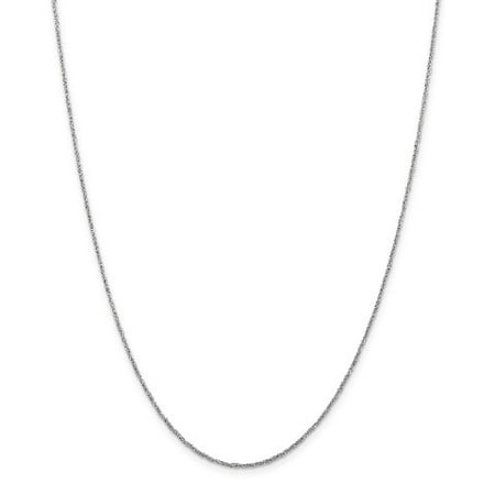 Roy Rose Jewelry 14K White Gold 1.1mm Ropa Chain Necklace ~ Length 14'' inches