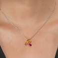 thumbnail image 3 of Gem Stone King 925 Silver and 10K Yellow Gold Orange Red Madeira Citrine and Red Ruby Pendant Necklace for Women (2.40 Cttw, Oval 8X6MM, 7X5MM and 6X4MM, Gemstone, with 18 inch Chain), 3 of 4