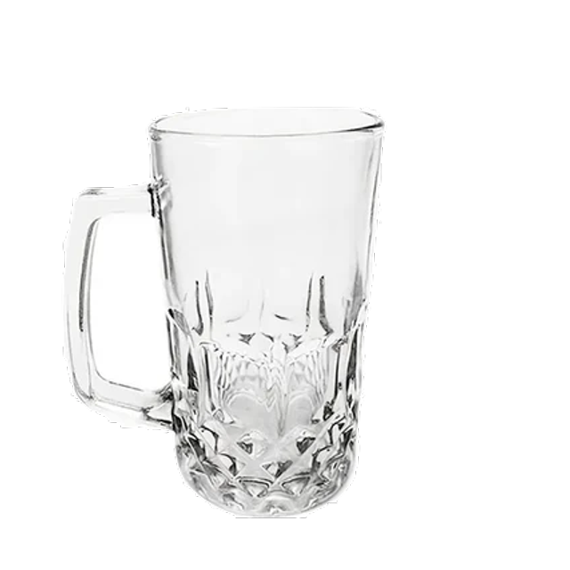 Juego de 16 Tarros Cerveceros Anera Elegantes de Cristal de 500 ML Diseño de Rombos