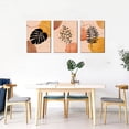 thumbnail image 2 of Bedroom Canvas Wall Art Minimalist Boho Pictures Mid Century Modern Wall Art Multicolored Boho Leaf Canvas Prints Natural Framed for Bathroom Living Room Decor 3 Pieces, 2 of 6