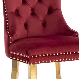 092 Burgundy Velvet, Gold Legs