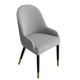 thumbnail image 1 of KDJ Velvet Semi-Circular Dining Chair Cover, Elastic Stretchable Curved Chair Slipcover, Polyester Spandex Blend, Anti-Wrinkle Anti-Pilling, Available in Khaki, Gray, Black, Navy Blue, 1 of 7