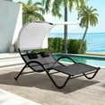 thumbnail image 2 of Crestlive Products Outdoor Steel Patio Double Black Chaise Lounge, Black, 2 of 7