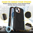 thumbnail image 4 of OtterBox Defender MagSafe Case for iPhone 16e/15/14/13 – Black/Brown – Rugged, Port & Dual Layer Drop Protection, 4 of 8